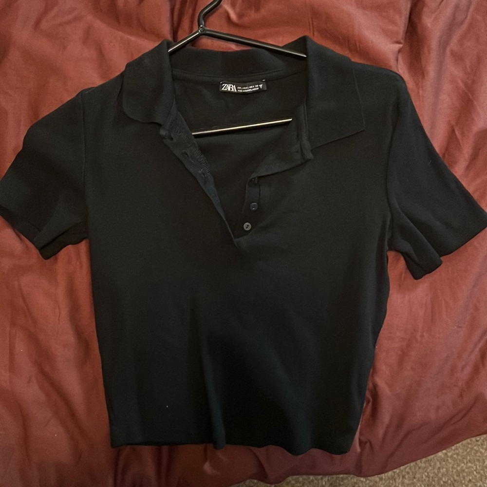 Crop polo top